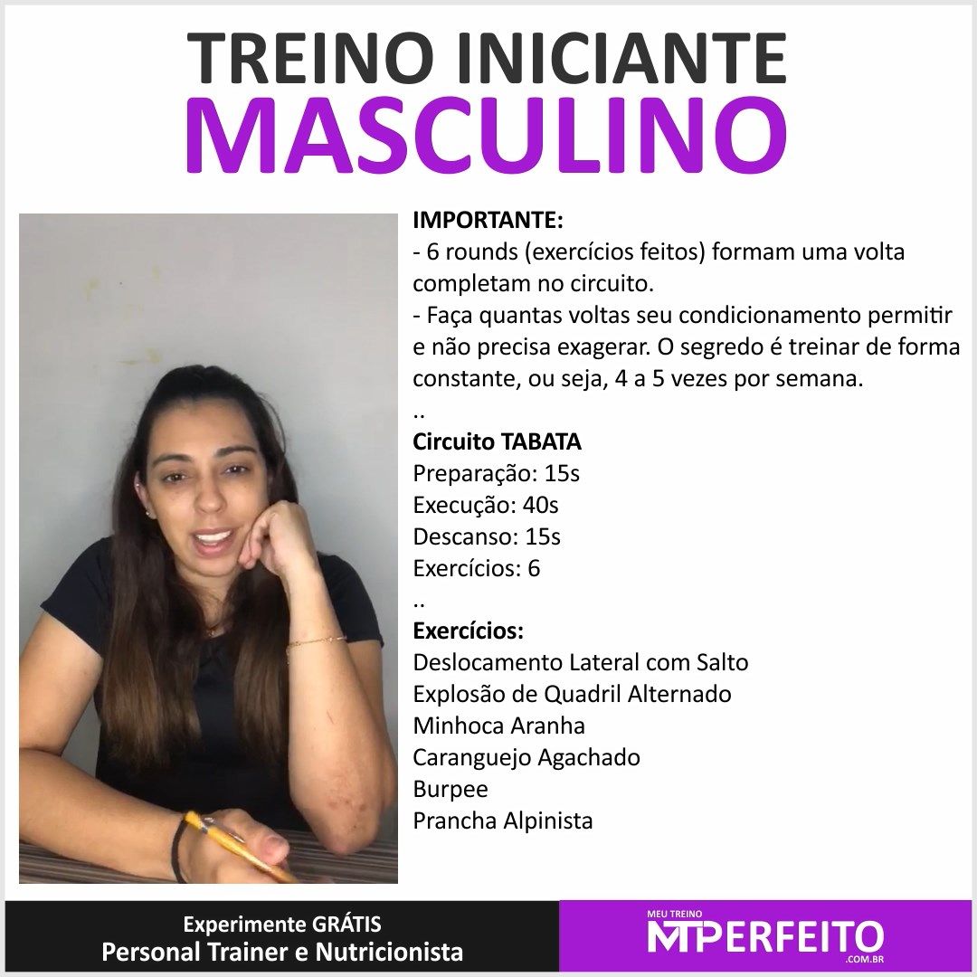 Treino Iniciante Masculino com exercícios para fazer em casa – 04 (comentado)