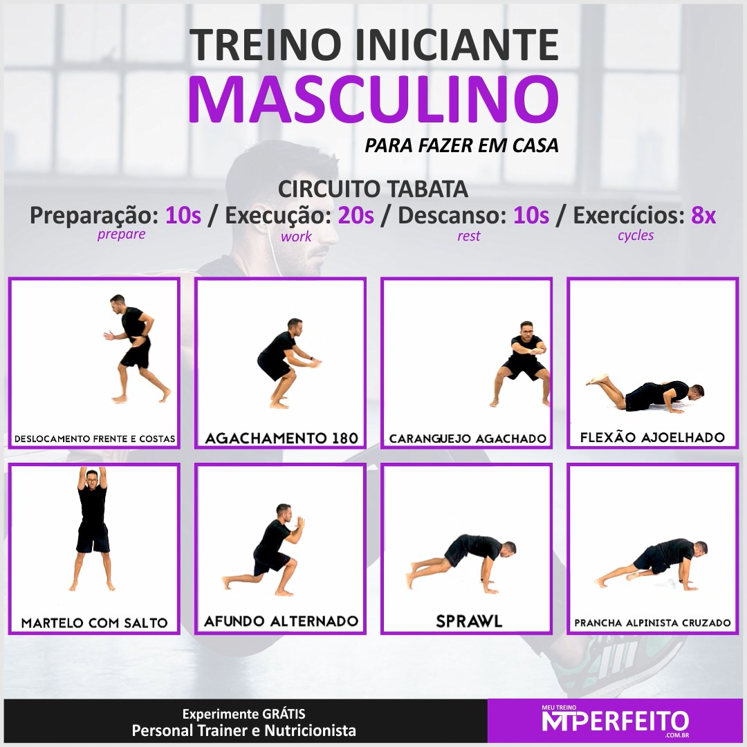 Tabata – Treino Masculino Iniciante – 09