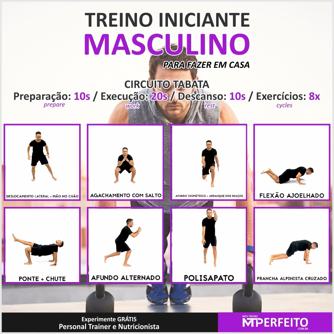 Tabata – Treino Masculino Iniciante – 10