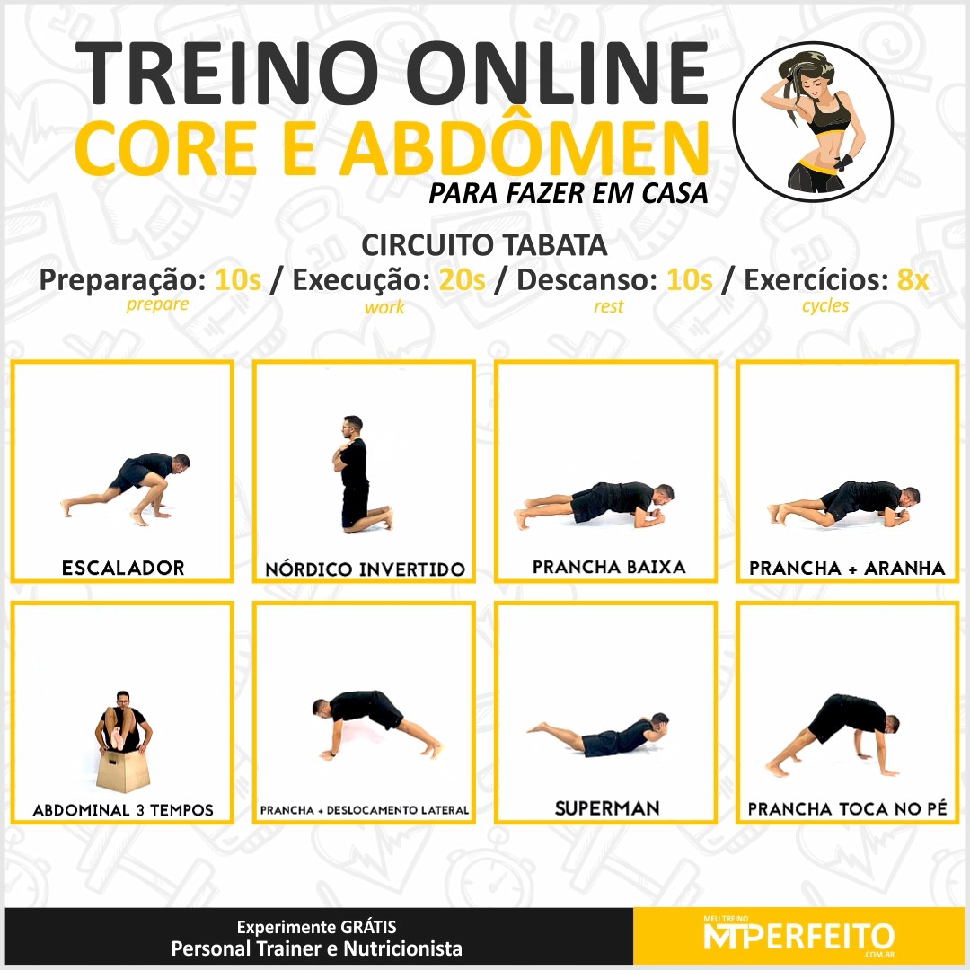 Treino de Abdômen e Core Para Fazer em Casa – 04