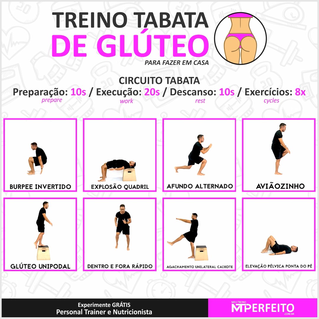 Treino de Glúteo – Bumbum na Nuca – 16 (Tabata)