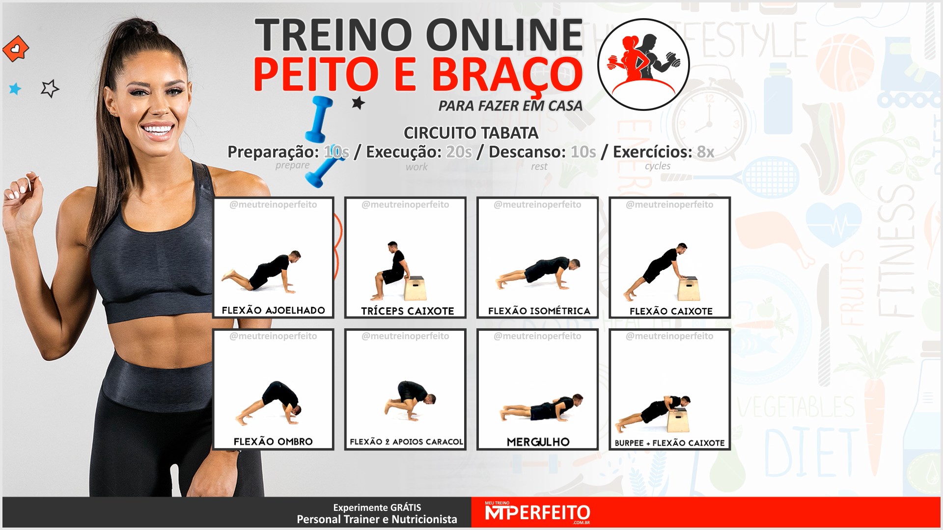 Treino Online de Braço e Peito para Fazer em Casa – 08