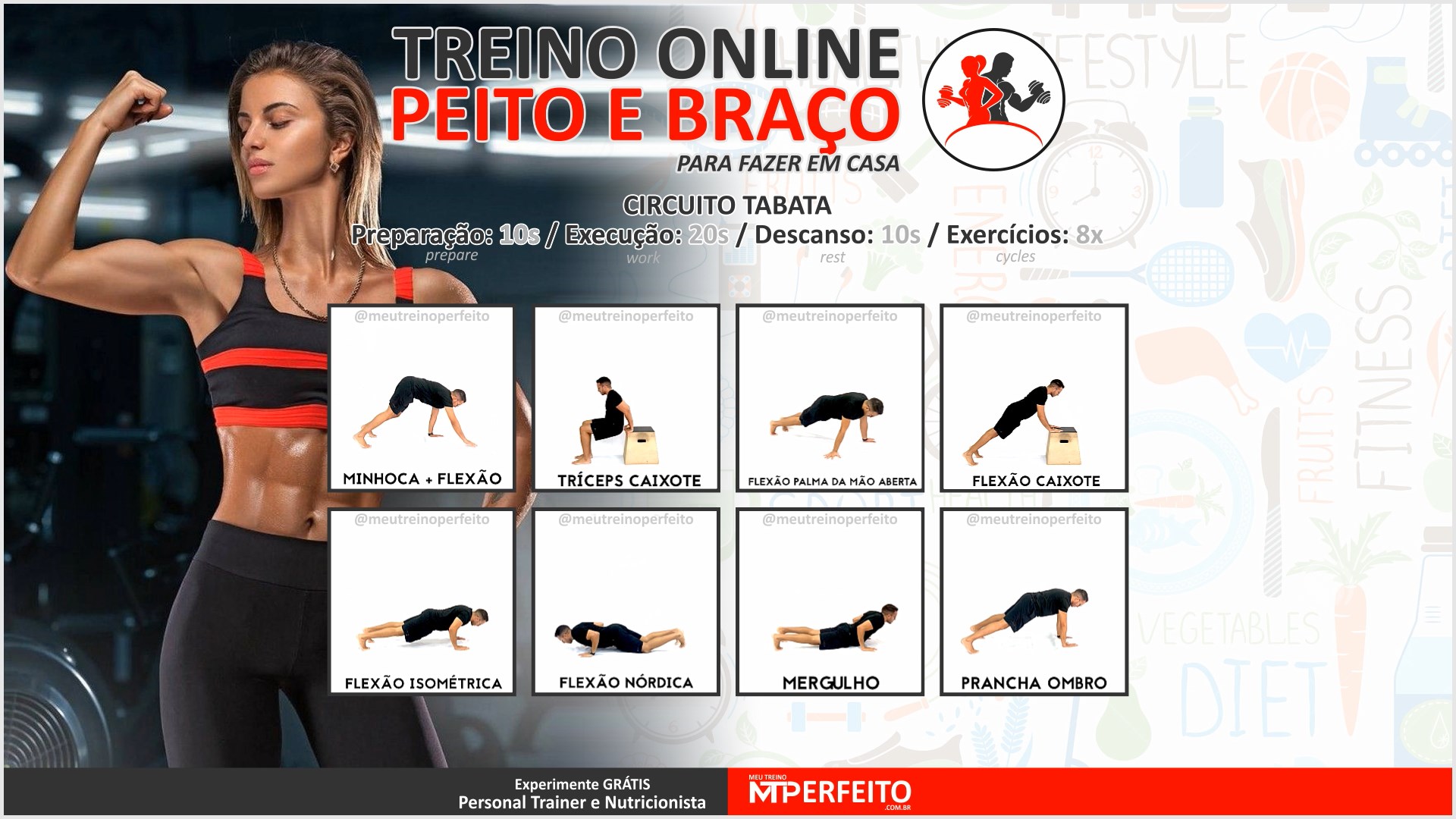 Treino de Peito e Braço Funcional para Fazer em Casa – 10